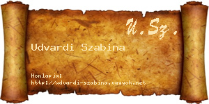 Udvardi Szabina névjegykártya